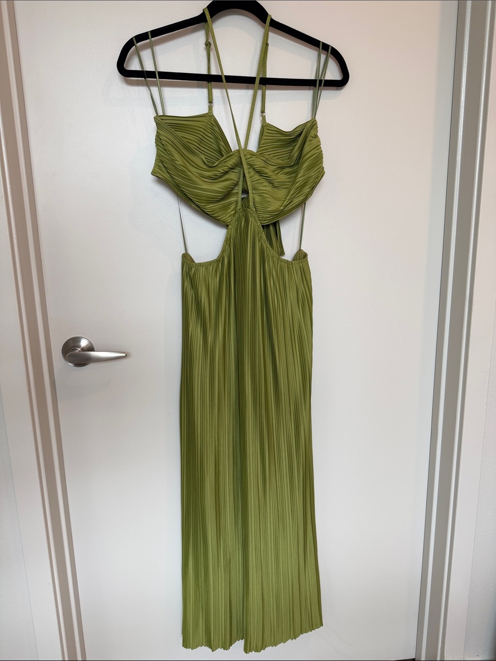Dress Forum Olive Cutout Pleated Maxi Dress